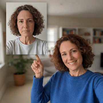 Luminara Rewind before and after serum application skin texture improvement